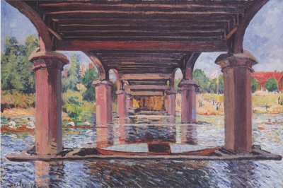 Under the Bridge of Hampton Court by Alfred Sisley